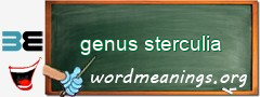 WordMeaning blackboard for genus sterculia